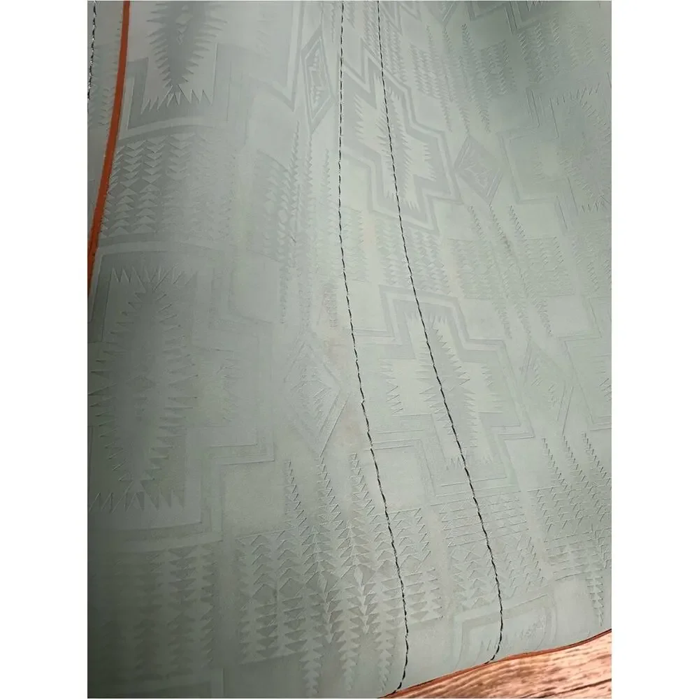 PENDLETON Tote Suede Reversible Tote Bag Brown/Aqua
